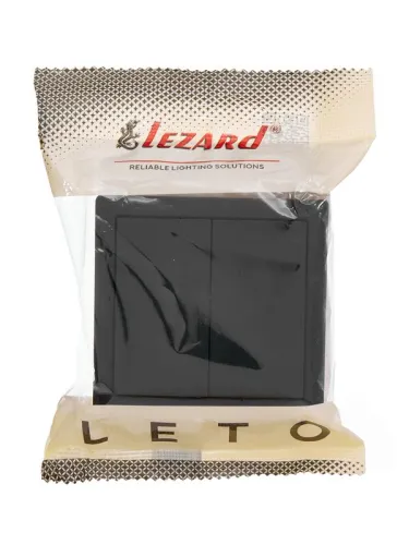 Выключатель 2-клав. LETO черн. бархат LEZARD 752-4200-101 фото 2