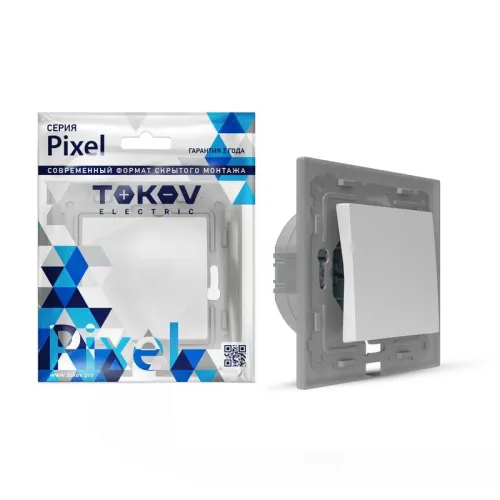 Переключатель 1-кл. СП Pixel IP44 механизм бел. TOKOV ELECTRIC TKE-PX-P1-C01-IP44