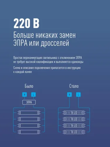 Лампа светодиодная 20Вт T8 линейная 4000К нейтр. бел. G13 220В 1200мм glass КОСМОС Lksm_LED20wG13T840GL фото 2