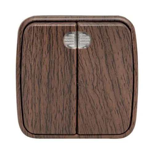 Выключатель 2-кл. 2п ОП Минск 10А IP20 с индикатором темн. дерево EKF EGV10-123-40 фото 5