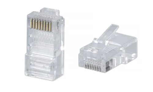 Коннектор RJ45 (8P8C) под витую пару кат.5E универс. для ОЖ и МЖ кабеля для проводников с толщ. по изоляции до 1.05 мм Cabeus 7009c