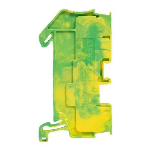 Колодка клеммная пружинная 1.5 Push-in 3 вывода земля EKF PIT-1.5-3-pe фото 3