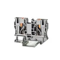 Клемма проходная зажим push-in 2 точки подключения 10кв.мм сер. DKC VPR-10-GY