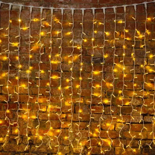 Гирлянда светодиодная "Светодиодный Дождь" 2х3м 448LED тепл. бел. 70Вт 230В IP65 эффект мерцания провод прозр. (нужен шнур питания 303-500-1) Neon-Night 235-136-6 фото 4