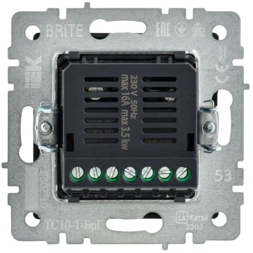 Термостат электронный с индик. BRITE СП IP20 ТС10-1-БрГ механизм графит IEK BR-RT11-K53 фото 4