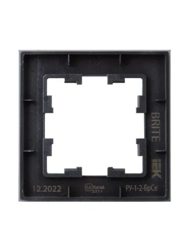 Рамка 1-м BRITE РУ-1-2-БрСе стекло сер. IEK BR-M12-G-K03 фото 2