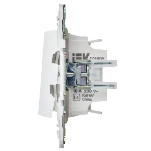 Выключатель 2-кл. SKANDY 10А SK-V16W для отелей с индикацией арктич. бел. IEK SK-V20-2-10-K01 фото 4