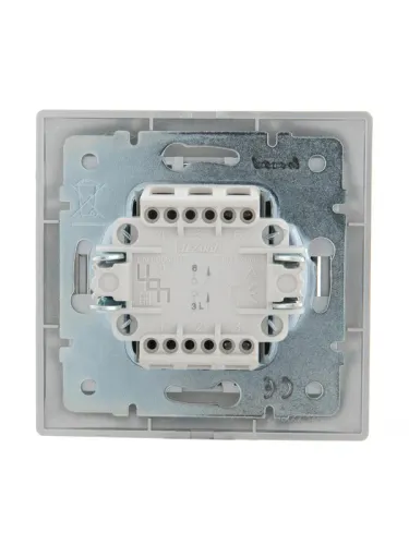 Выключатель 1-кл. СП Mira 10А IP20 со вставкой сер. метал. LEZARD 701-1010-100 фото 3