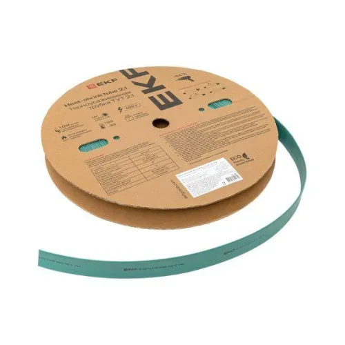 Трубка термоусадочная ТУТ нг 25/12.5 зел. PROxima (уп.50м) EKF tut-25-j фото 2