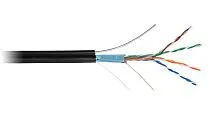 Кабель витая пара F/UTP кат.5E 4х2х24AWG solid PE OUTDOOR черн. (уп.305м) NETLAN EC-UF004-5E-PE-SW-BK
