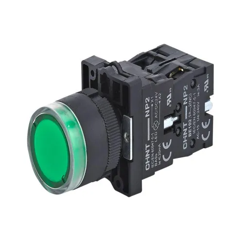 Кнопка управления NP2-EW3365 1НО+1НЗ AC/DC 230В (LED) IP40 зел. (R) CHINT 575718