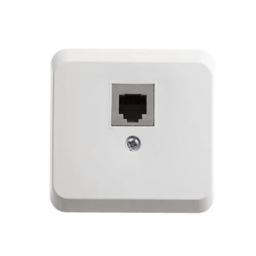 Розетка телефонная 1-м ОП Этюд бел. SE TELA-001B фото 3