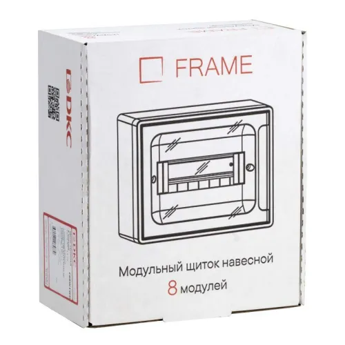 Щиток 8 мод. настенный FRAME с тонированной дверцей с 2 шинами PEN на 6 и 8 отв. бел. DKC F08W1WD фото 4