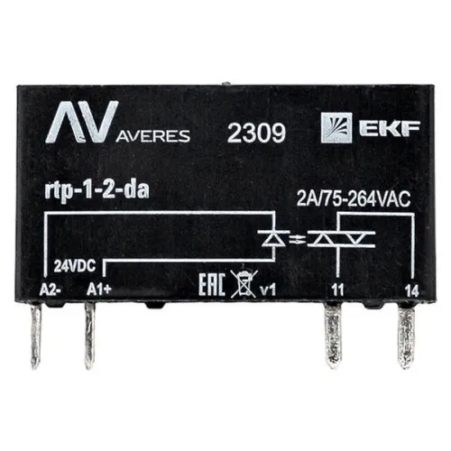 Реле твердотельное однофазное RTP 2 А для разъема РM slim 23/1 EKF rtp-1-2-da фото 2