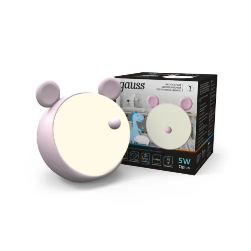Светильник настольный Qplus 5Вт 2700-6000К 200лм 5В аккум. Li-ion 1200мА.ч диммир. ночник роз. GAUSS NN7024 фото 8