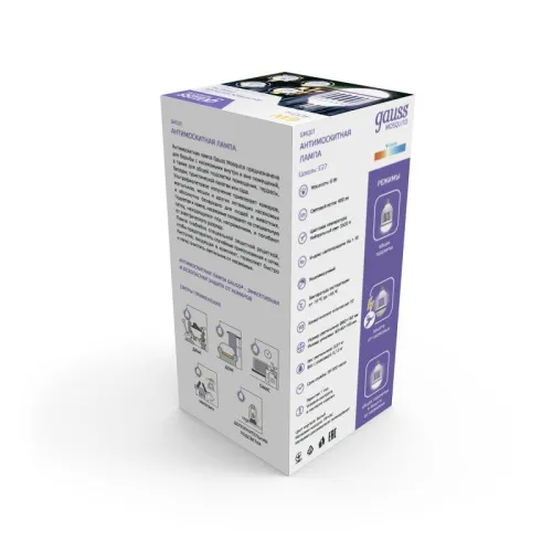 Лампа антимоскитная Mosquito 6Вт E27 220В GAUSS GMQ01 фото 7