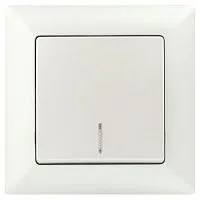 Выключатель 1-кл. СП Solo 4-102-06 10А 250В IP20 с подсветкой перламутр Intro Б0053568