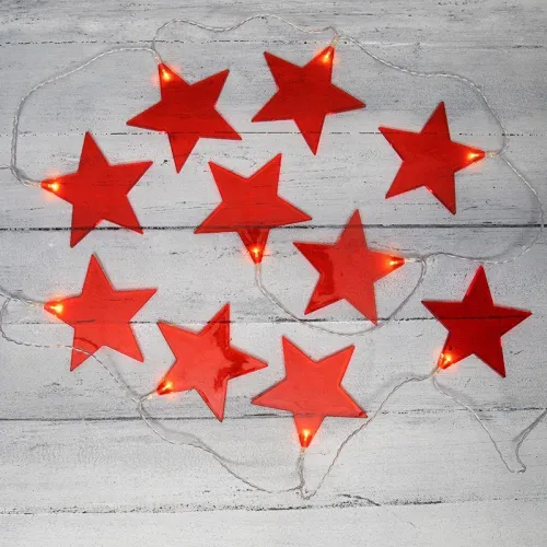 Гирлянда светодиодная "Звездопад" 2.25м 10LED красн. тепл. бел. 0.1Вт IP20 провод ПВХ прозр. элементы питания 2хAA (не в компл.) Neon-Night 304-002 фото 3