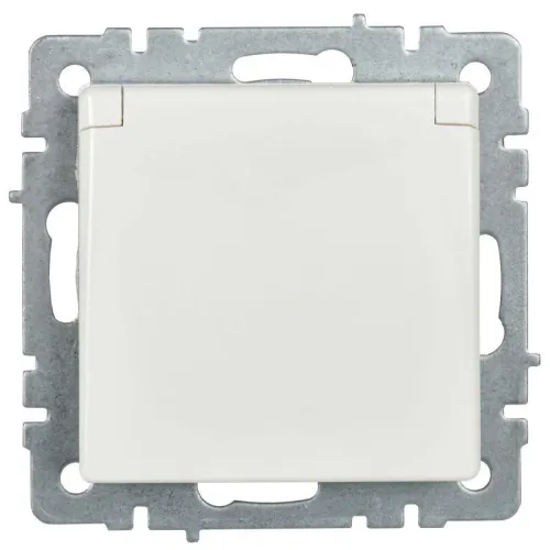 Розетка BRITE РСбш10-3-44-БрБ 16А IP44 с заземл. защ. шторки с крышкой механизм бел. IEK BR-R16-16-44-K01 фото 2