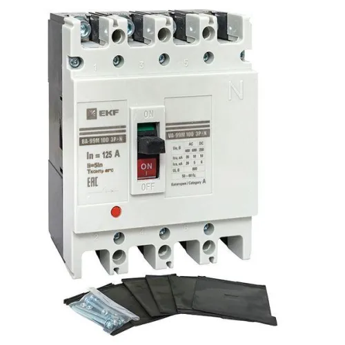 Выключатель автоматический 4п 100/125А 5In 35кА ВА-99М PROxima EKF mccb99-4P5In100-125m фото 8