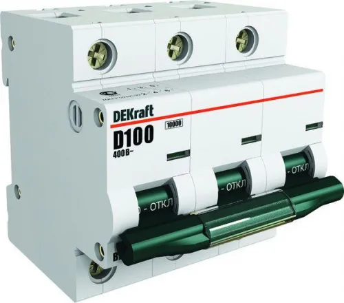 Выключатель автоматический модульный 3п C 63А 10кА ВА-201 DEKraft 13007DEK