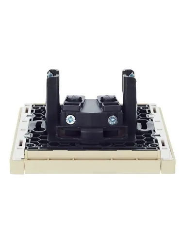 Розетка 1-м СП FORTE&PIANO FP417 10А без заземл. защ. шторки винт. крепл. ваниль IEK FP-R13-10-K10 фото 2