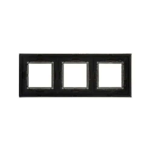 Рамка 3-м 6мод. Avanti натуральн. стекло черн. DKC 4402826 фото 2