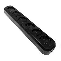 Колодка удлинителя 6-м без заземл. АБС-пластик черн. UNIVersal 2239