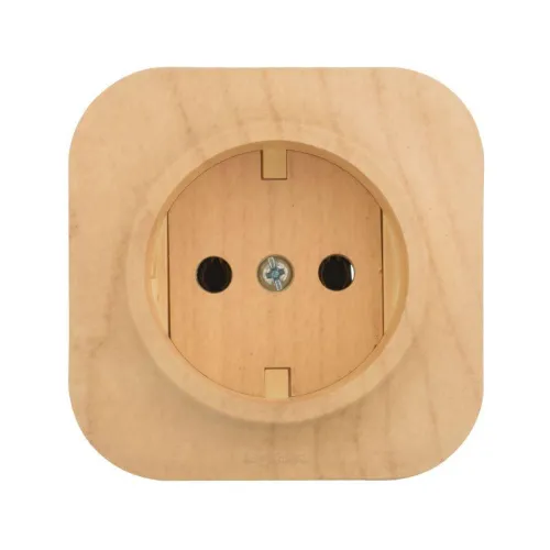 Розетка 1-м ОП Quteo 16А IP20 2P без заземл. без защ. шторок дерево IEK 782270 фото 2