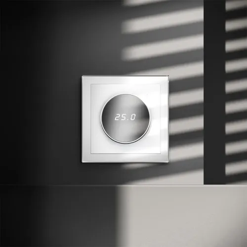 Терморегулятор электронный S70 с индикацией и датчиком для теплого пола механизм бел. глянцевый Voltum VLS070101 фото 3