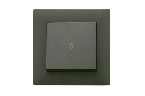 Выключатель проходной 1-клав. Karea RIZZ STAR дым. металлик Makel 88050005