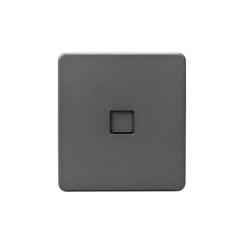 Розетка компьютерная СП ROUND MIELE RJ45 кат.6 титан Kranz KR-78-0724-2