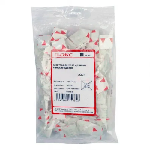 База монтажная самокл. 27х27 бел. (уп.100шт) DKC 25473 фото 3