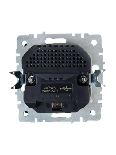 Розетка BRITE РЮш10-2-БрА 16А с USB A+A 3.1А с заземл. защ. шторки механизм алюм. IEK BR-R14-16-U21-D31-K47 фото 5