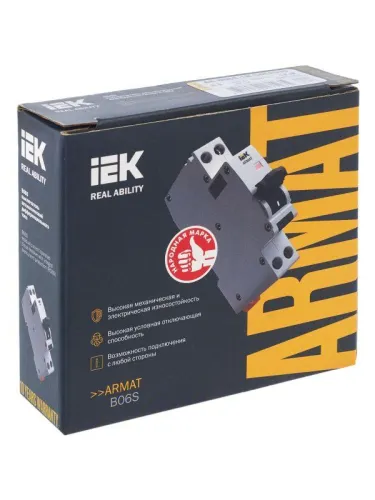 Выключатель автоматический дифференциального тока 2п (1P+N) C 6А 30мА тип A АВДТ B06S 18мм ARMAT IEK AR-B06S-1N-C06A030 фото 11