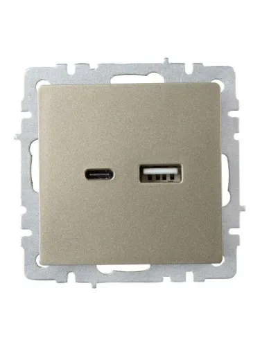 Розетка BRITE USB A+C 18Вт РЮ11-1-БрШ механизм шампань IEK BR-U22-018-K37 фото 8
