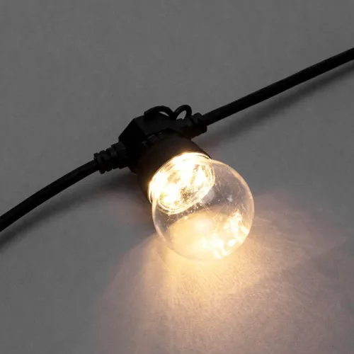 Гирлянда светодиодная "Лофт" 20 прозр. ламп х 5LED 60Вт IP44 уличная влагостойкая провод каучук черн. Neon-Night 331-357 фото 5