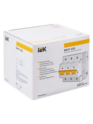 Выключатель автоматический модульный 3п D 125А 15кА ВА47-150 KARAT IEK MVA50-3-125-D фото 3