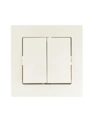 Выключатель 2-кл. СП Vesna механизм крем. LEZARD 742-0388-101 фото 2