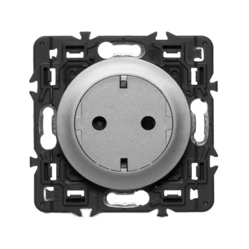 Розетка 1-м 2мод. Celiane 16А IP20 2P+E немецк. стандарт безвинтов. клеммы с плоск. лицев. панелью механизм титан Leg 067167 фото 2