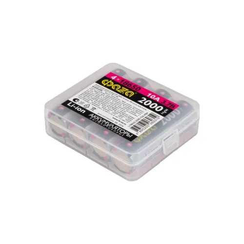 Аккумулятор 18650 3.7В Li-Ion 2000мА.ч без платы защиты PB-4 (уп.4шт) ФАZА 5060319 фото 2