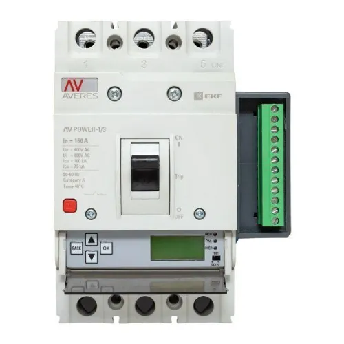 Выключатель автоматический 160А 100кА AV POWER-1/3 ETU6.2 AVERES EKF mccb-13-160H-6.2-av фото 5