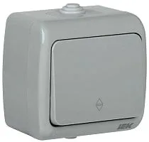 Переключатель проходной 1-кл. 1п ОП Aquatic 10А IP54 ВС-20-1-2-А сер. IEK EVA12-K03-10-54