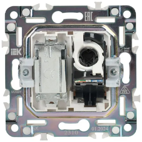 Розетка двойная TV+RJ45 кат.5E SKANDY SK-A14Bl черн. IEK SK-AK20-1-K02 фото 6