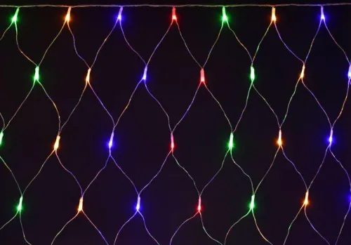 Гирлянда "Сеть" 1.5х1.5м 160LED RGB IP20 провод прозр. 230В с контроллером 8 режимов IEK LGDB410-3-160-L1-T-S-44