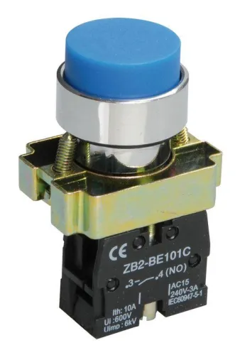 Кнопка LAY5-BL61 1НО без подсветки син. IEK BBT70-BL-K07
