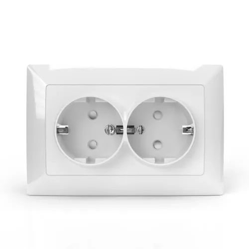 Розетка 2-м СП AVA 16А IP20 с заземл. защ. шторки в сборе бел. TOKOV ELECTRIC TKL-AV-R2FZSF-C01 фото 2