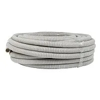Труба гофрированная ПВХ d25мм с протяжкой сер. (уп.25м) Plast PROxima EKF tg-z-25-25n