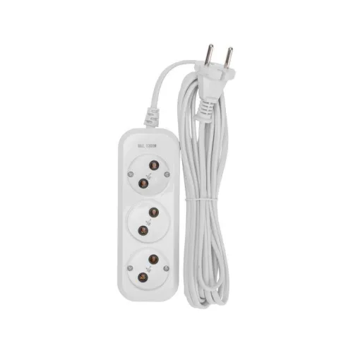 Удлинитель 3 гнезда 5м 2х0.75кв.мм б/з бел. PROCONNECT 13-4207 фото 8