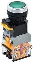 Кнопка D8-11D d22мм 1НО+1НЗ с подсветкой зел. IEK BBT30-11D-3-12-K06